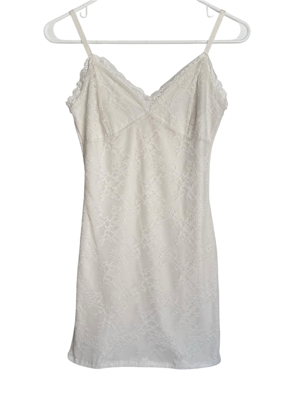Garage Lace Slip Dress Chemises Size Small Petite White Sweetheart Neck Feminine